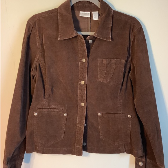 Chico’s Dark Brown Corduroy Button up Jacket - Picture 4 of 6